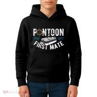 Pontoon First Mate Pontoon Boating Captain Pontoon Boat Kids Hoodie thumb 4
