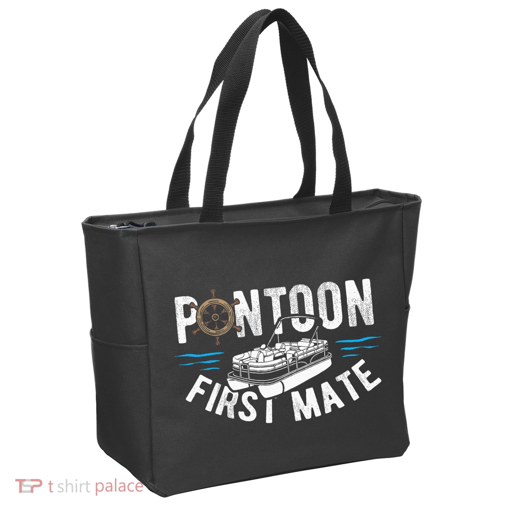 Pontoon First Mate Pontoon Boating Captain Pontoon Boat Tote Bag