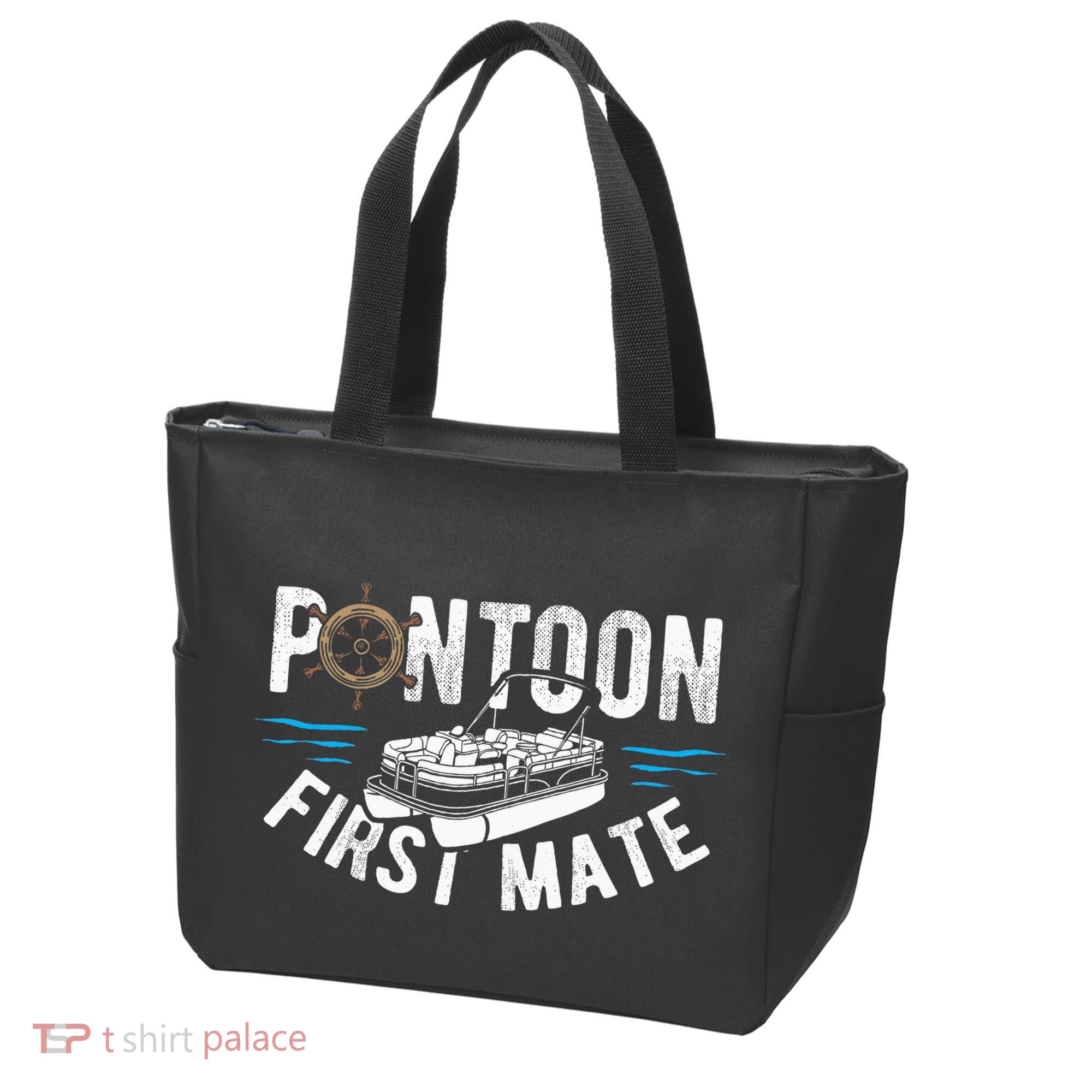 Pontoon First Mate Pontoon Boating Captain Pontoon Boat Tote Bag