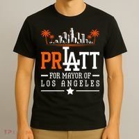 Pratt For Mayor Of Los Angeles City Skyline T-Shirt thumb 3