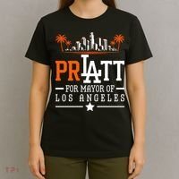 Pratt For Mayor Of Los Angeles City Skyline T-Shirt thumb 4