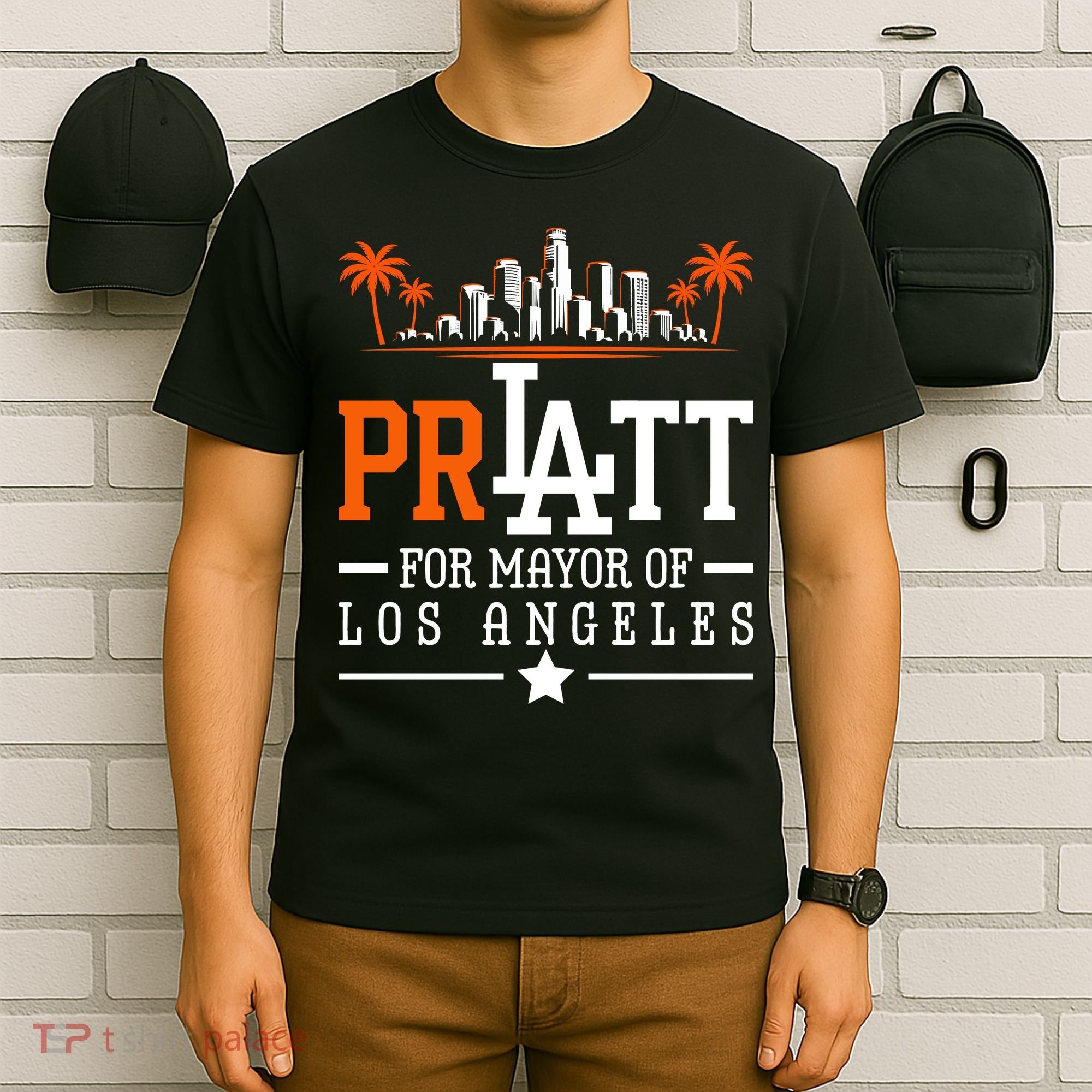 Pratt For Mayor Of Los Angeles City Skyline T-Shirt