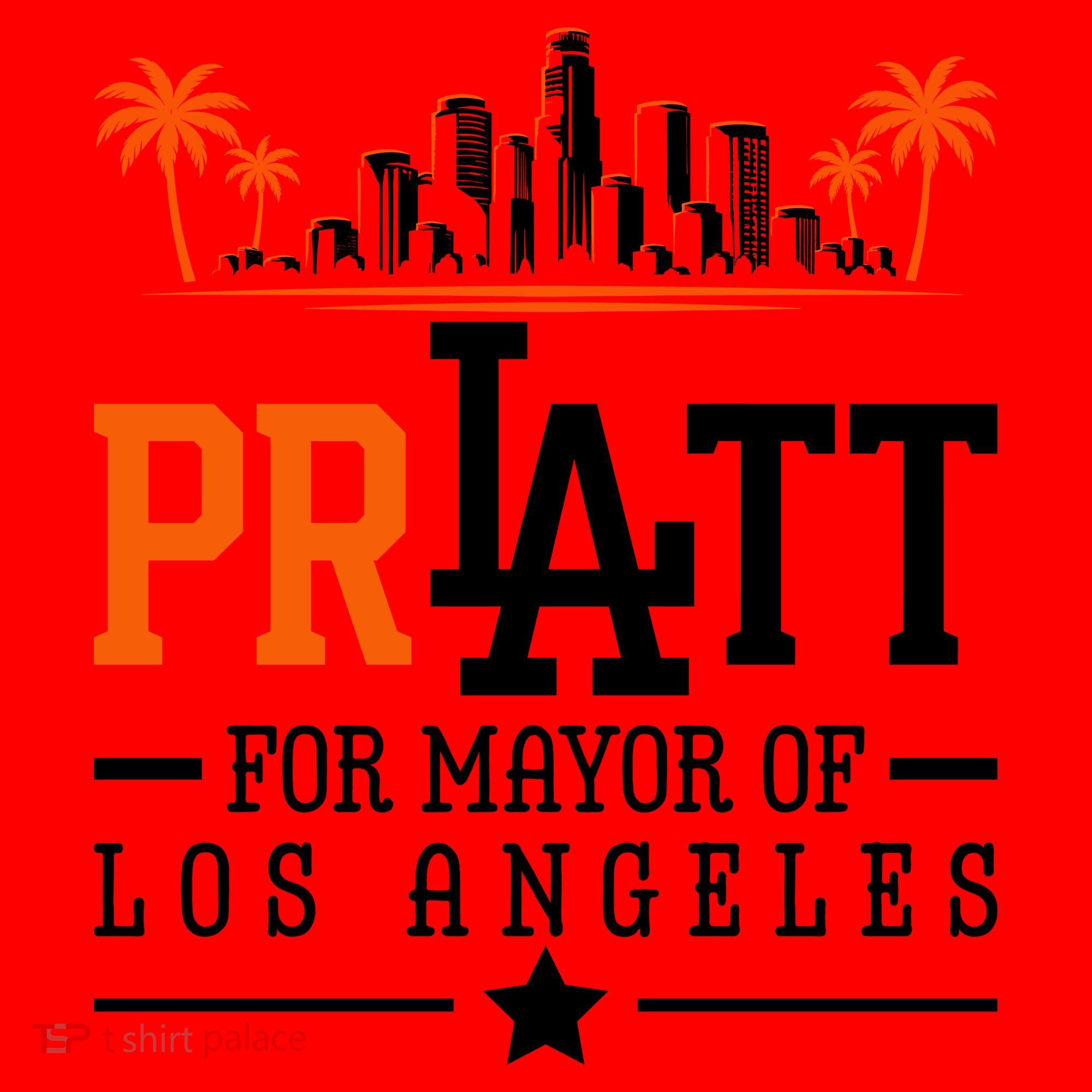 Pratt For Mayor Of Los Angeles City Skyline Santa Hat