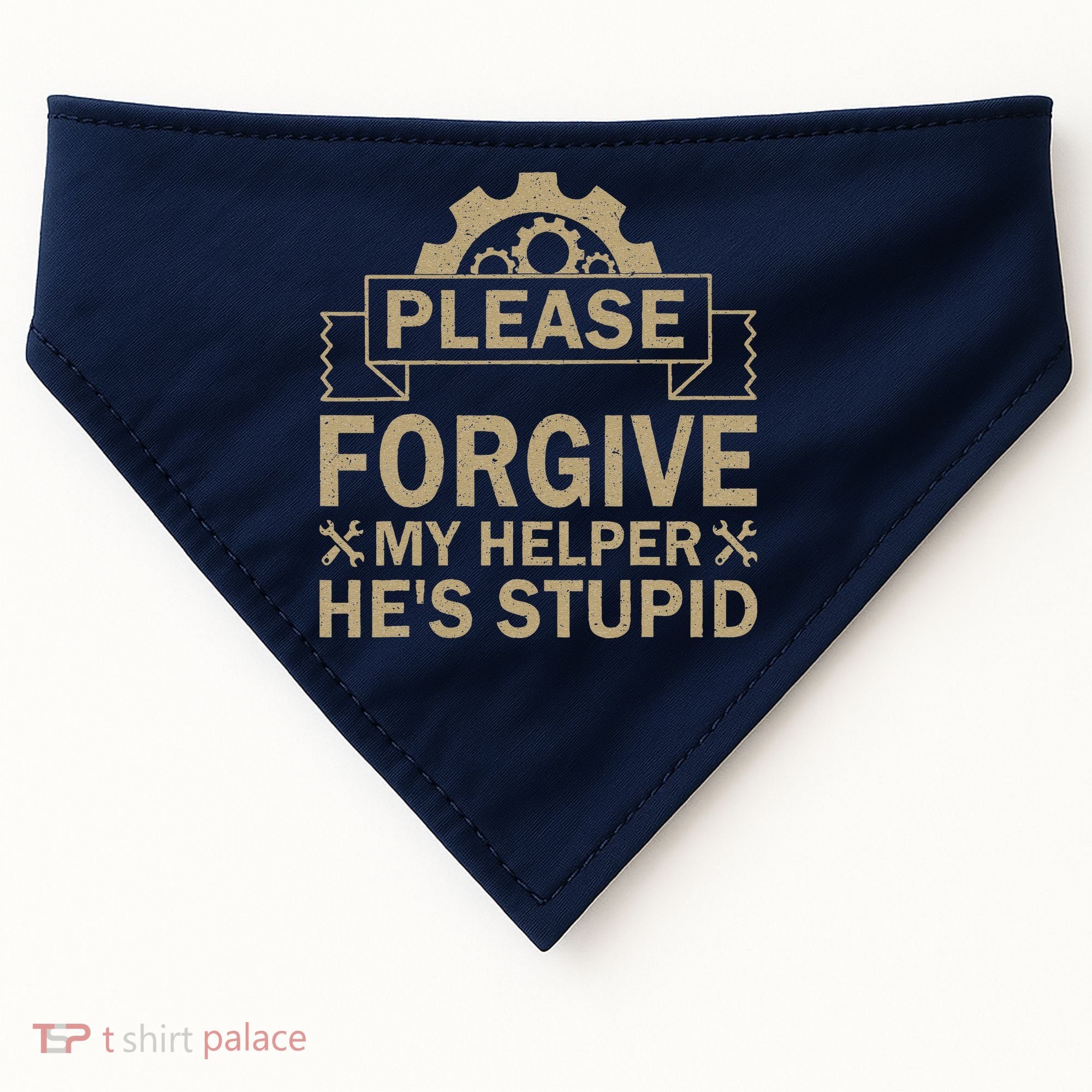 Please Forgive My Helper HeS Stupid Funny Saying USA-Made Doggie Bandana