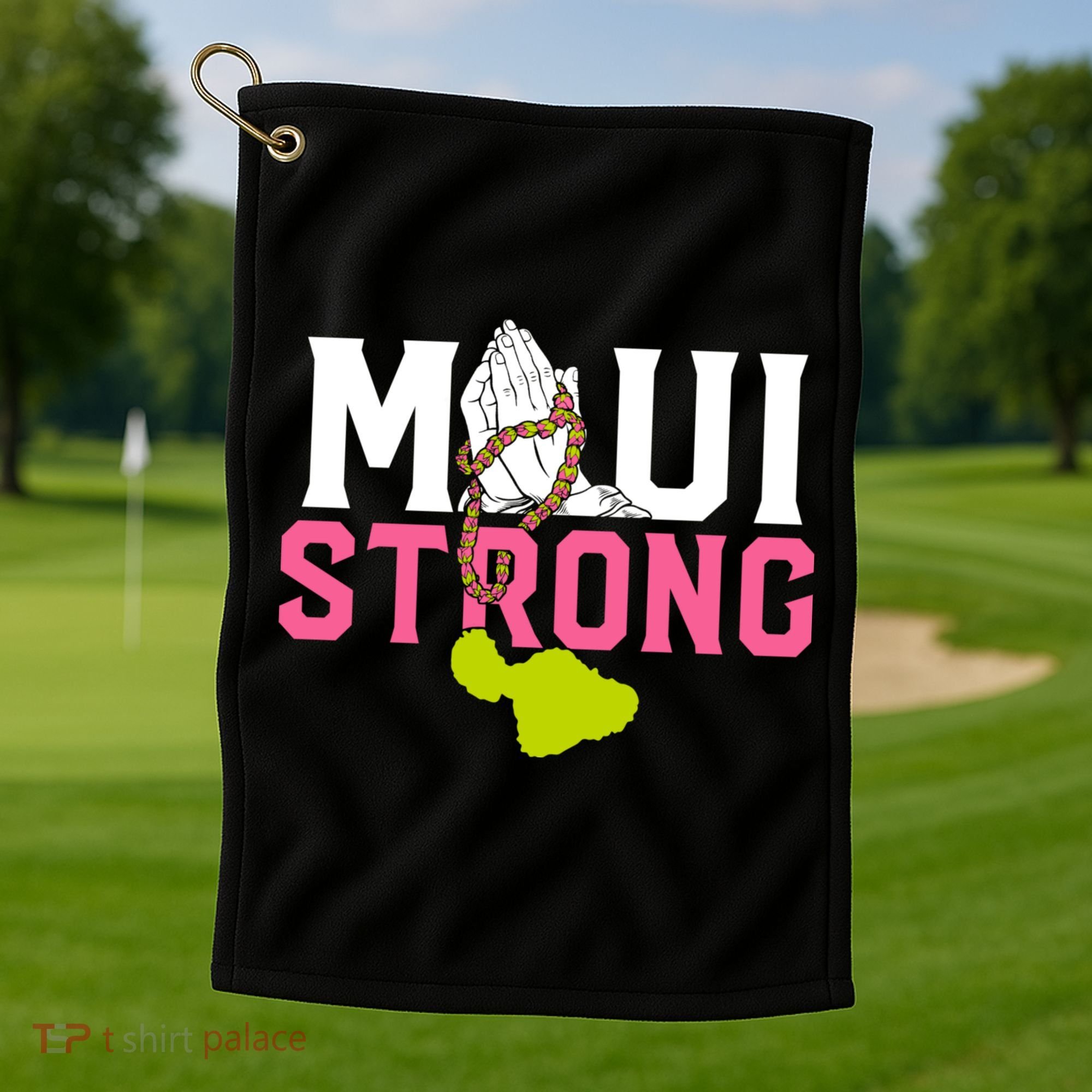 Pray For Maui Hawaii Strong Golf Towel