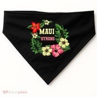 Pray For Maui Hawaii Strong Lahaina Hawaiian Floral USA-Made Doggie Bandana thumb 0