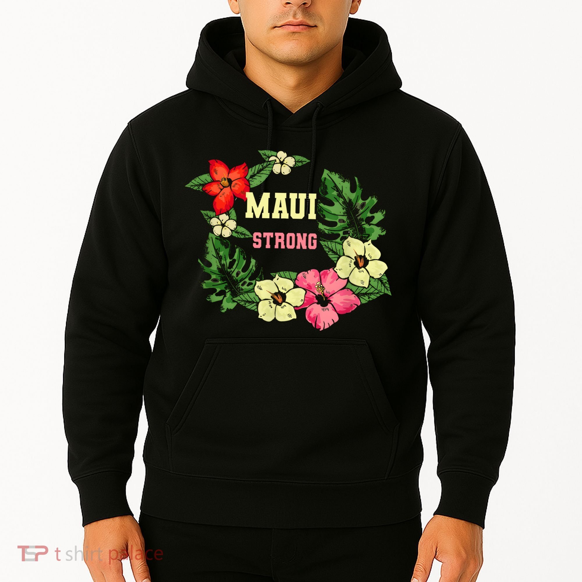 Pray For Maui Hawaii Strong Lahaina Hawaiian Floral Hoodie