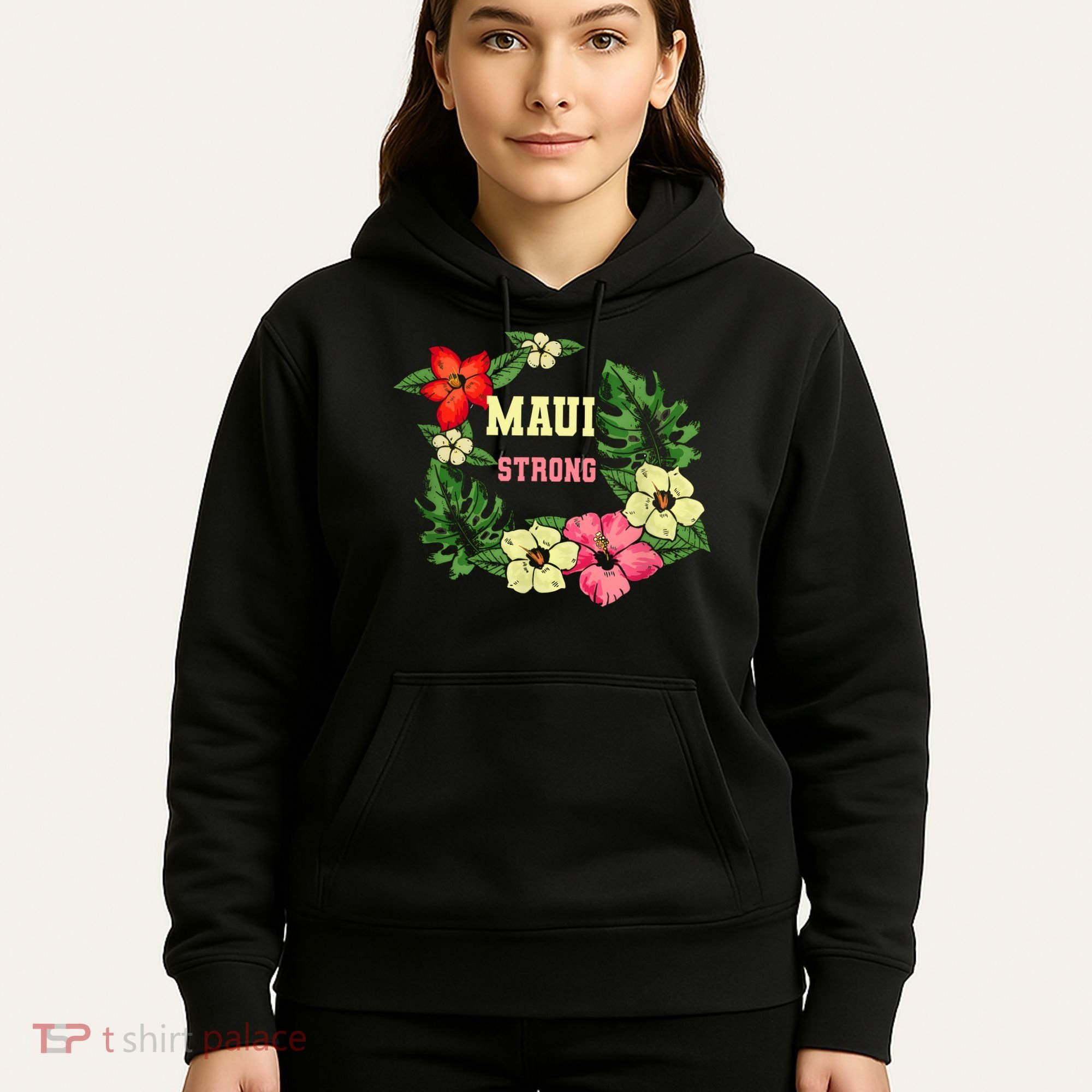 Pray For Maui Hawaii Strong Lahaina Hawaiian Floral Hoodie