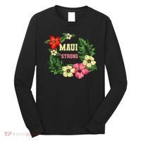 Pray For Maui Hawaii Strong Lahaina Hawaiian Floral Long Sleeve Shirt thumb 0