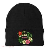 Pray For Maui Hawaii Strong Lahaina Hawaiian Floral Beanie thumb 0