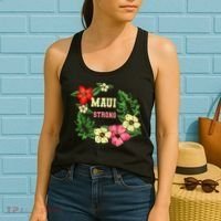 Pray For Maui Hawaii Strong Lahaina Hawaiian Floral Women's Tank Top thumb 2