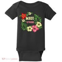 Pray For Maui Hawaii Strong Lahaina Hawaiian Floral Baby Bodysuit thumb 0