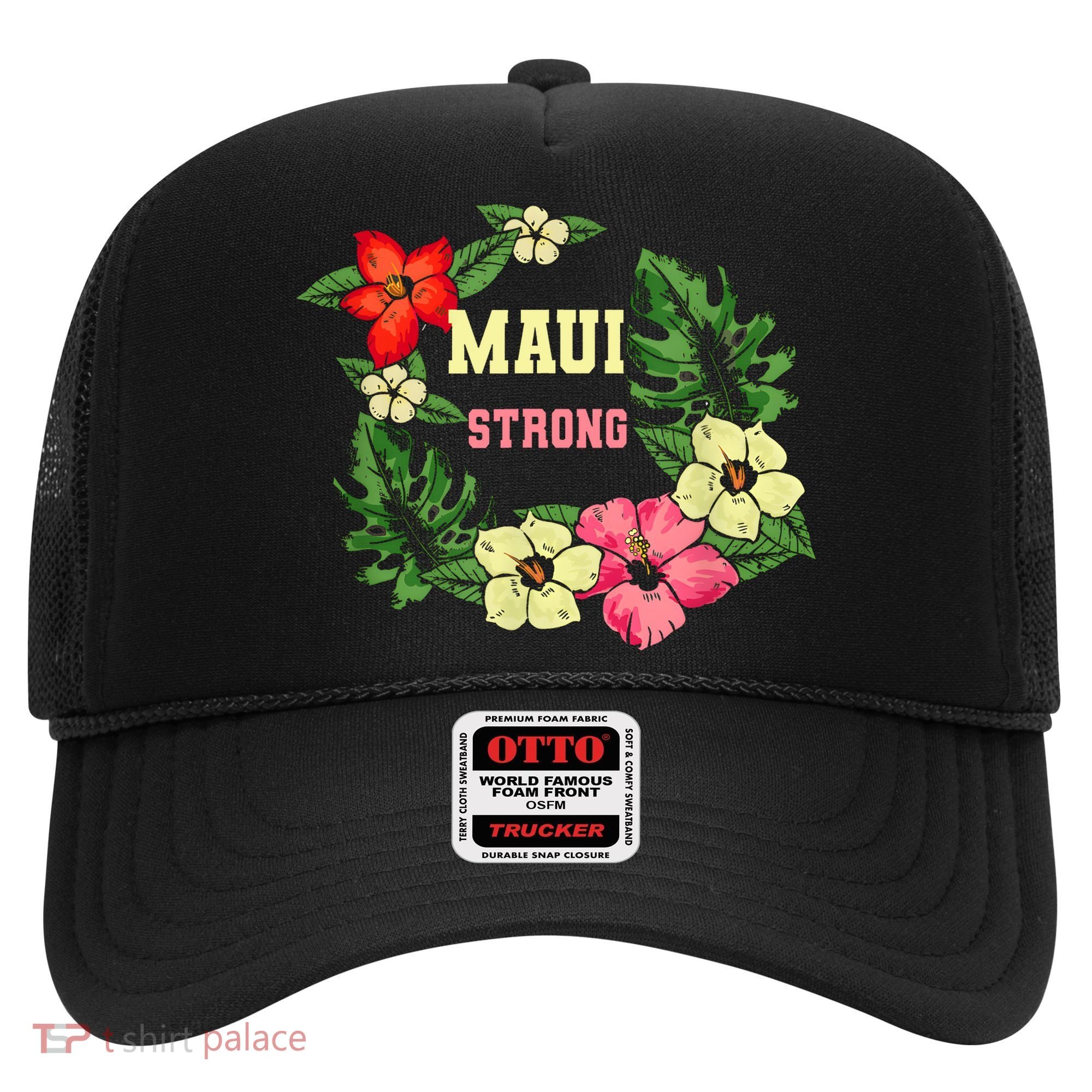 Pray For Maui Hawaii Strong Lahaina Hawaiian Floral Hat