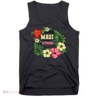 Pray For Maui Hawaii Strong Lahaina Hawaiian Floral Tank Top thumb 0
