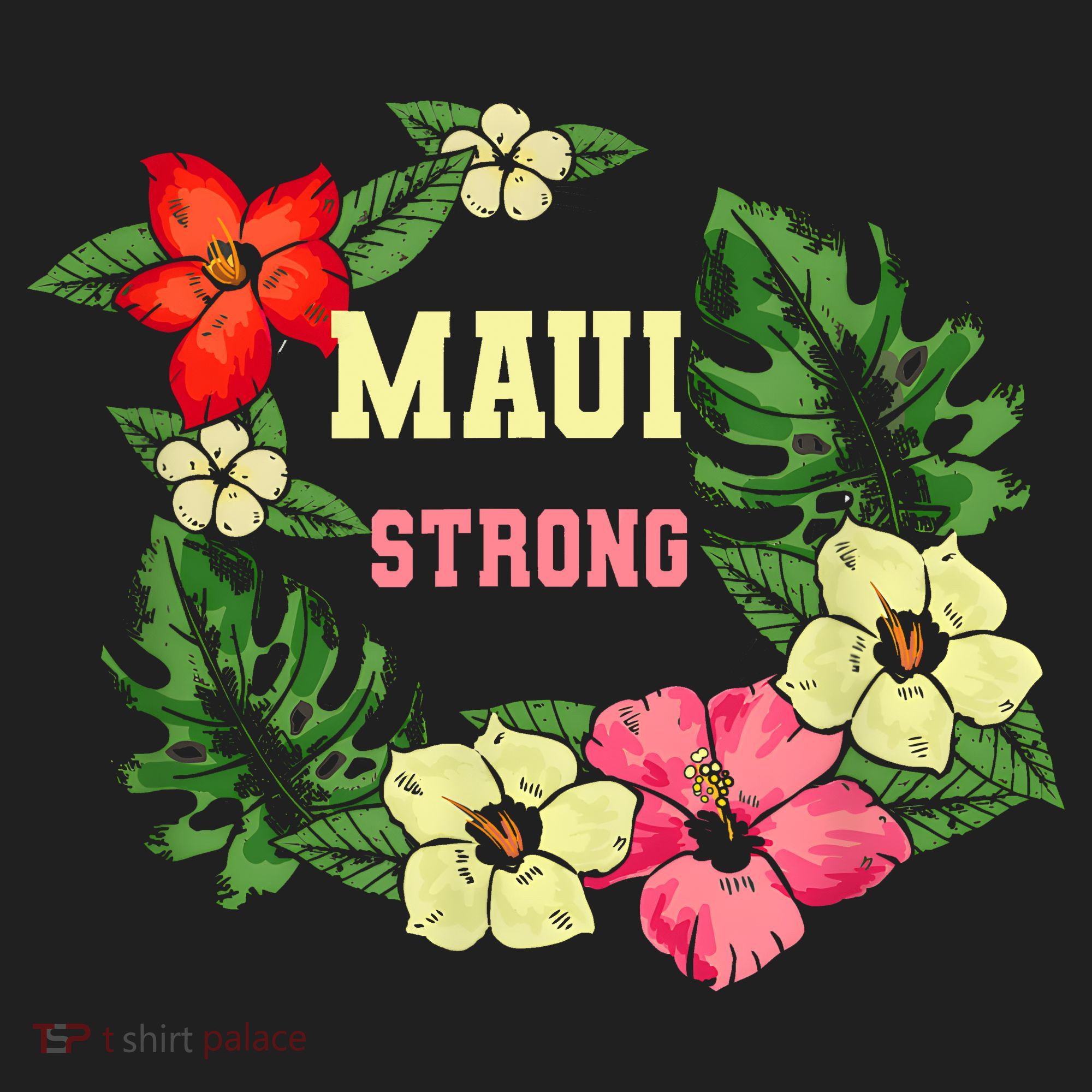 Pray For Maui Hawaii Strong Lahaina Hawaiian Floral Golf Towel