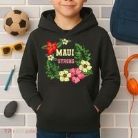 Pray For Maui Hawaii Strong Lahaina Hawaiian Floral Kids Hoodie thumb 2
