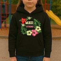 Pray For Maui Hawaii Strong Lahaina Hawaiian Floral Kids Hoodie thumb 3