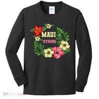 Pray For Maui Hawaii Strong Lahaina Hawaiian Floral Kids Long Sleeve Shirt thumb 0