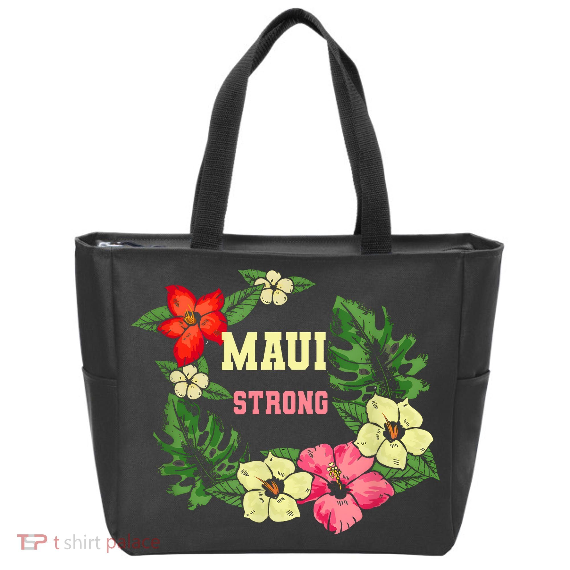 Pray For Maui Hawaii Strong Lahaina Hawaiian Floral Tote Bag