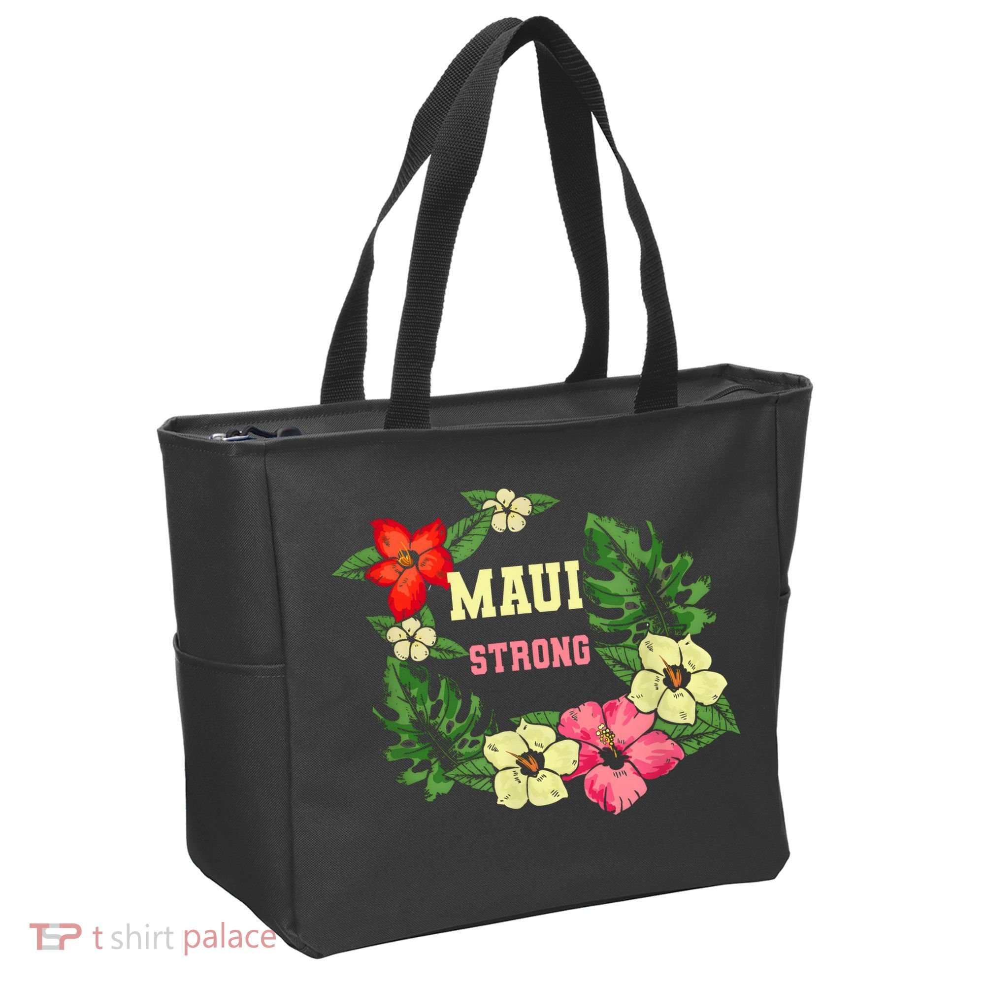 Pray For Maui Hawaii Strong Lahaina Hawaiian Floral Tote Bag