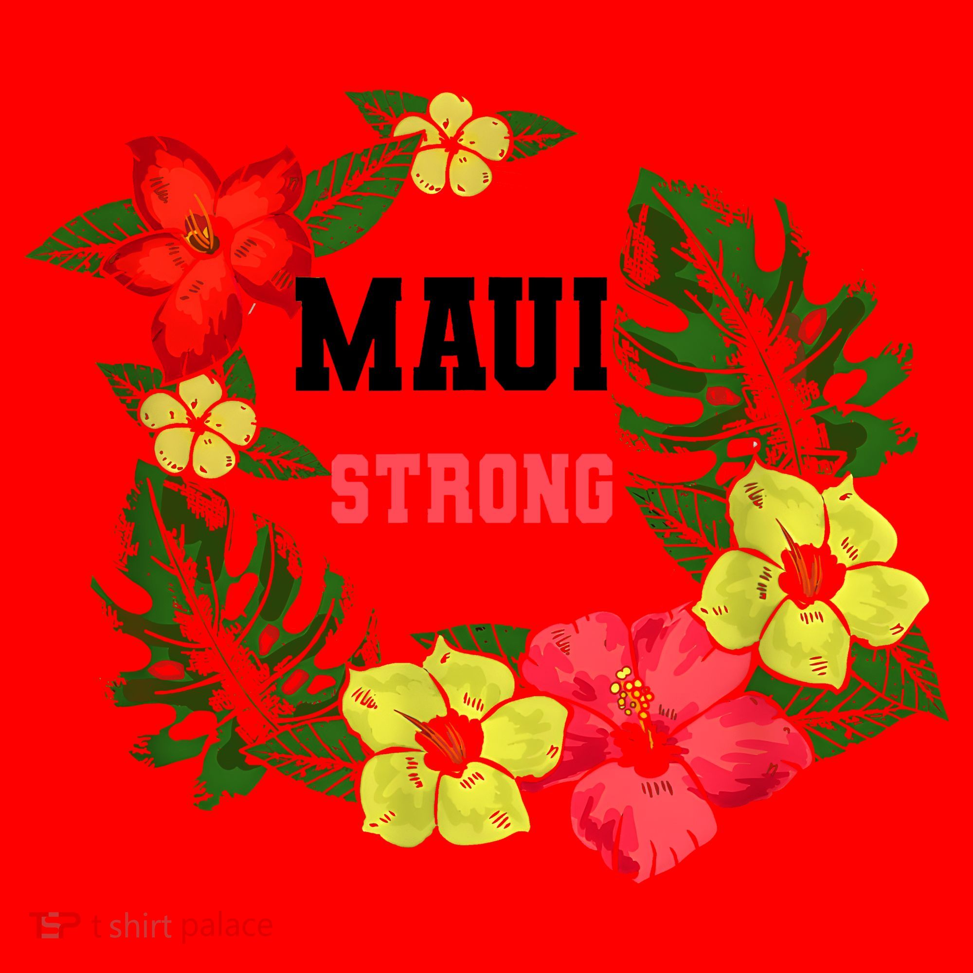 Pray For Maui Hawaii Strong Lahaina Hawaiian Floral Santa Hat