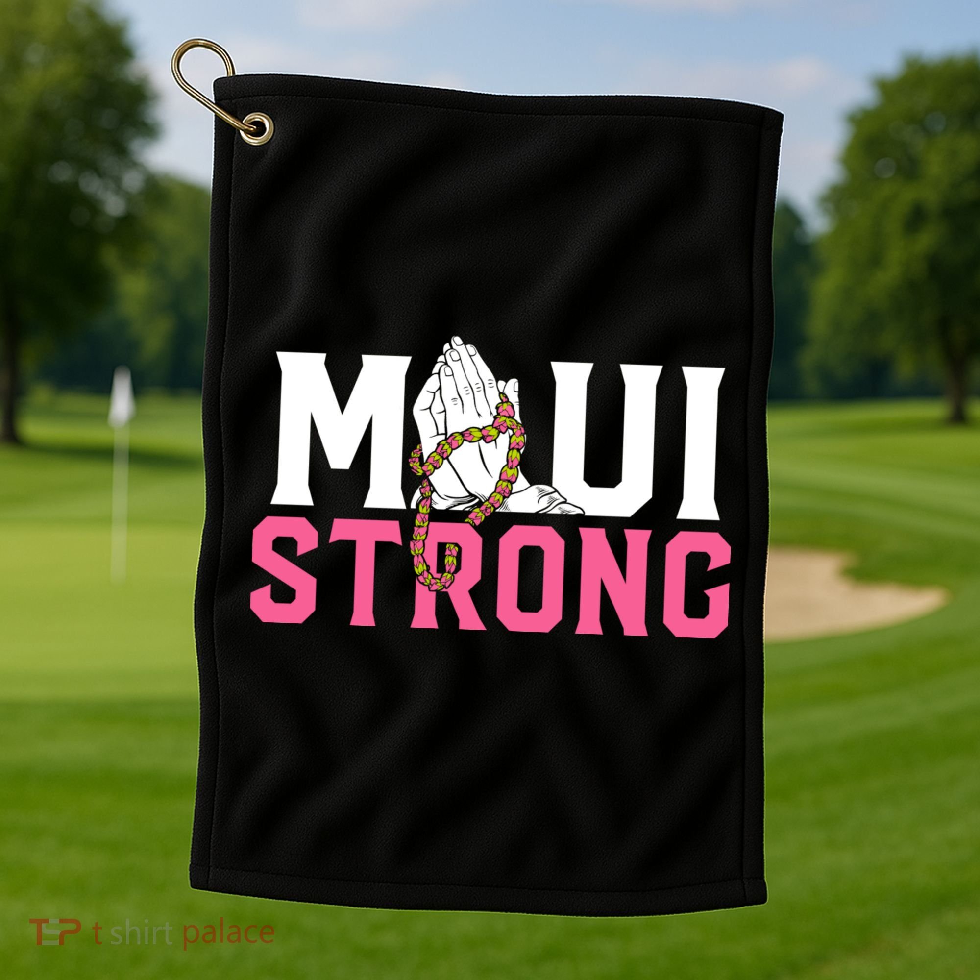 Pray For Maui Hawaii Strong Golf Towel
