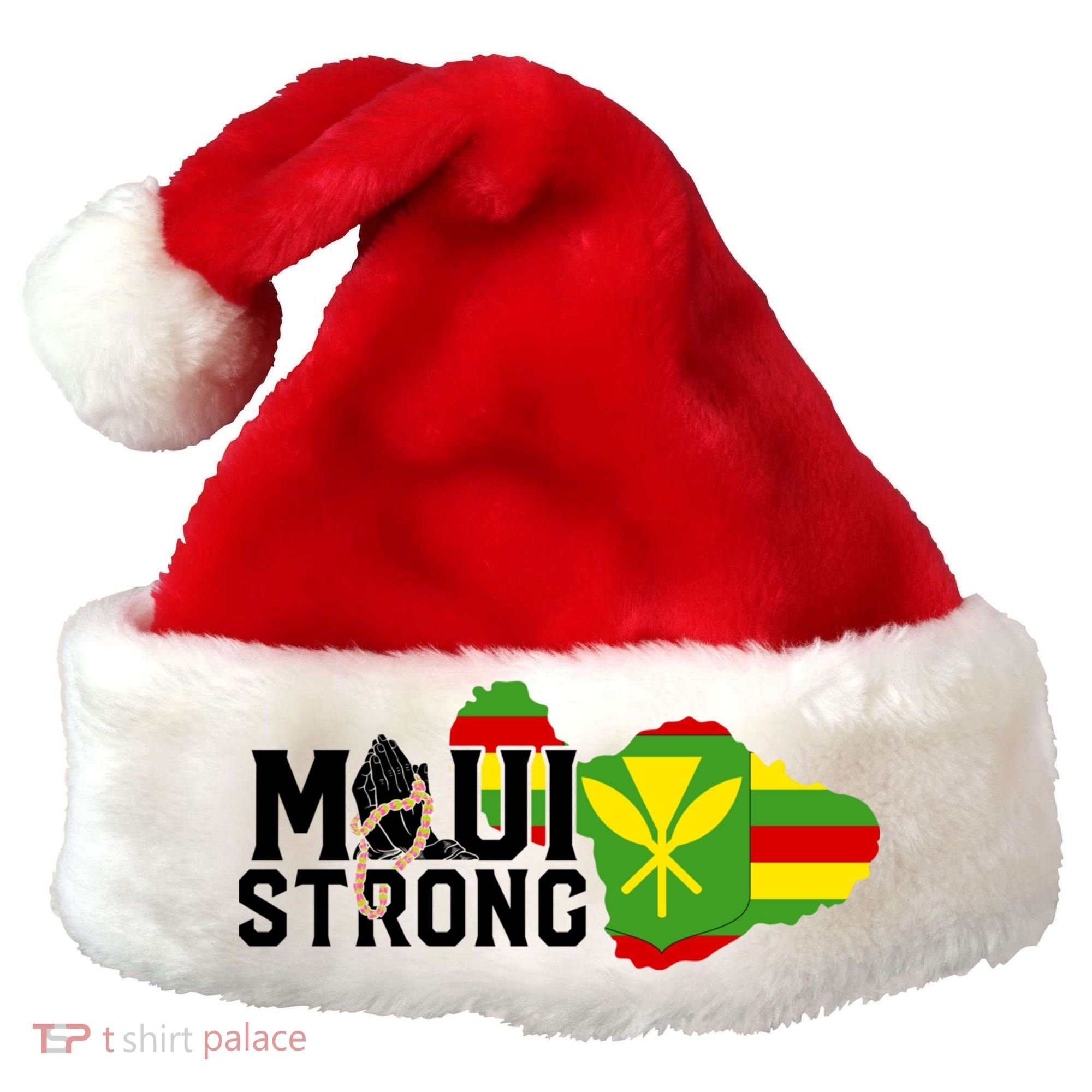 Pray For Maui Hawaii Strong Santa Hat