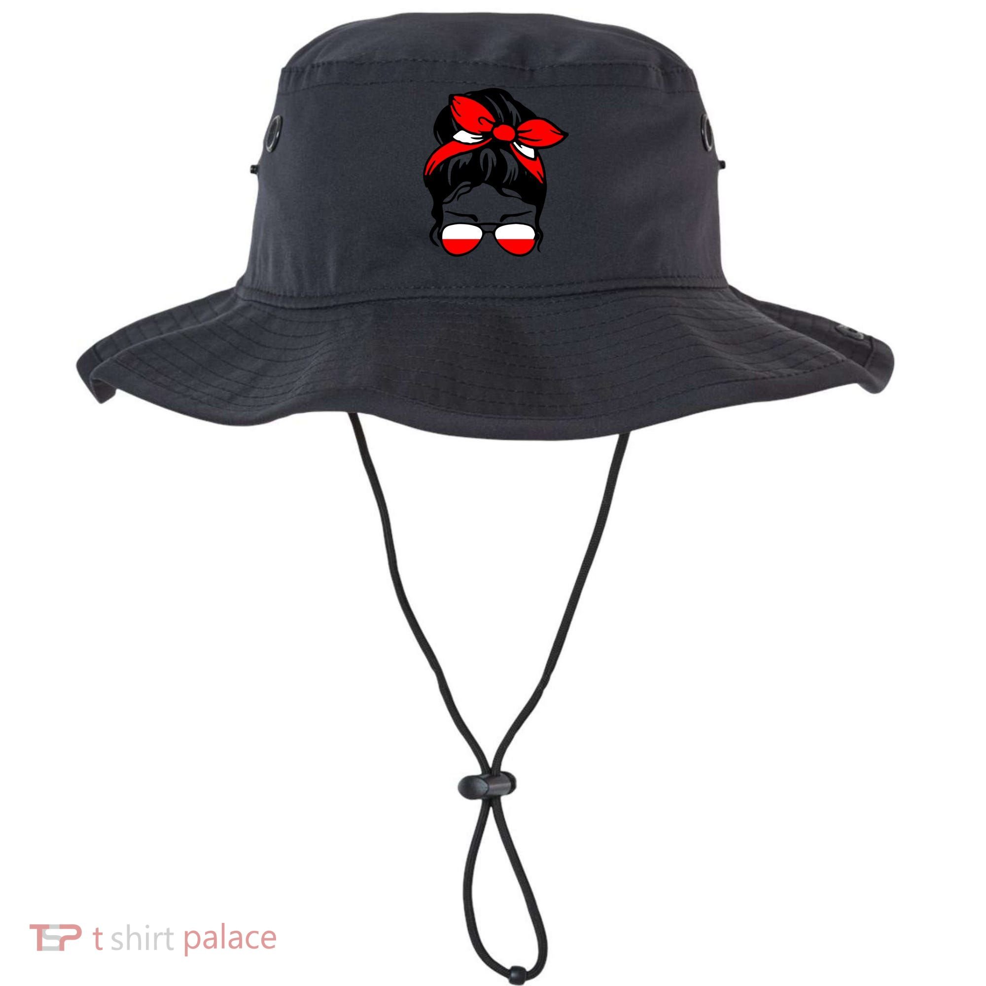 Polish Flag Messy Bun Patriotic Polska Poland Gift Bucket Hat