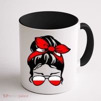 Polish Flag Messy Bun Patriotic Polska Poland Gift Coffee Mug thumb 1