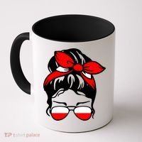 Polish Flag Messy Bun Patriotic Polska Poland Gift Coffee Mug thumb 0