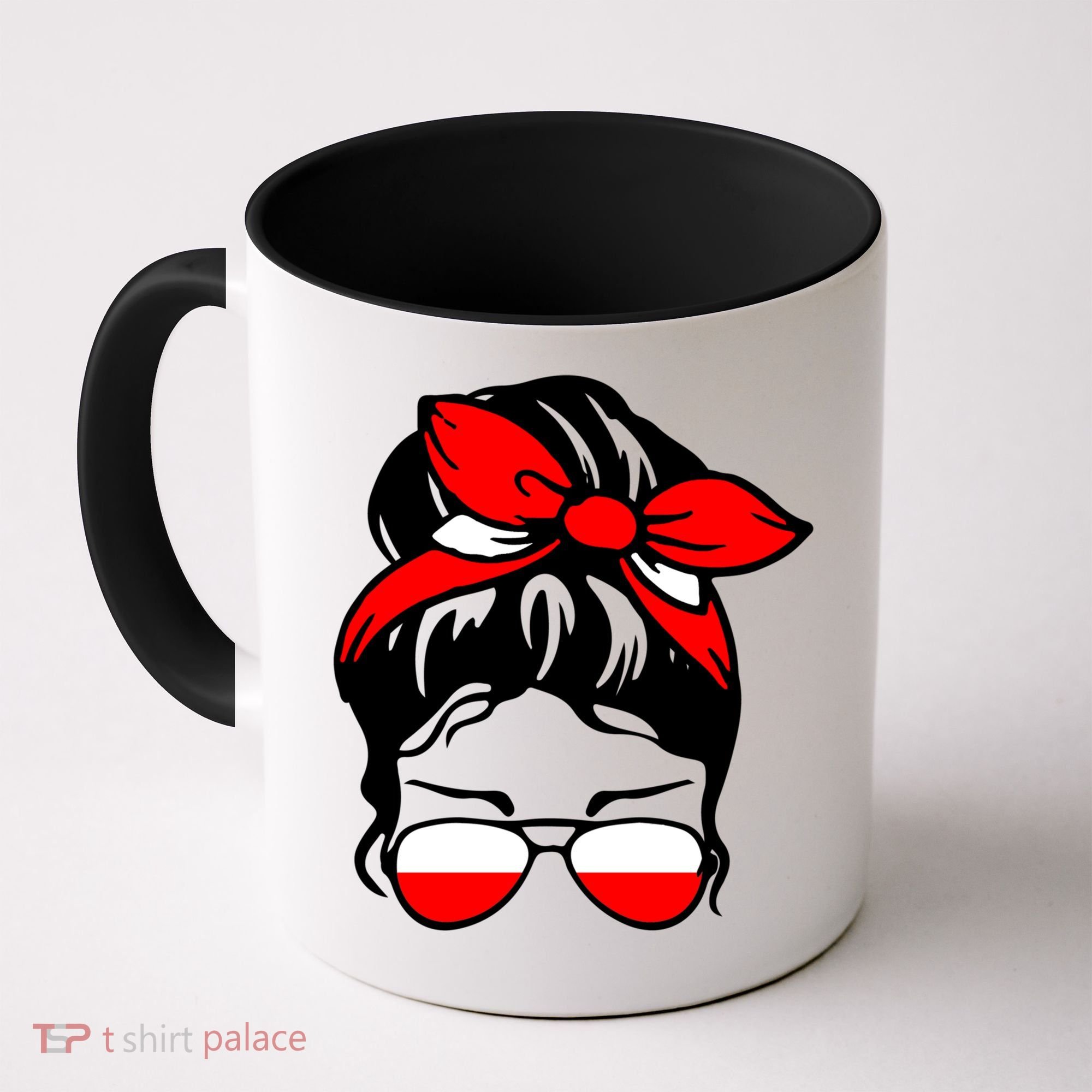 Polish Flag Messy Bun Patriotic Polska Poland Gift Coffee Mug