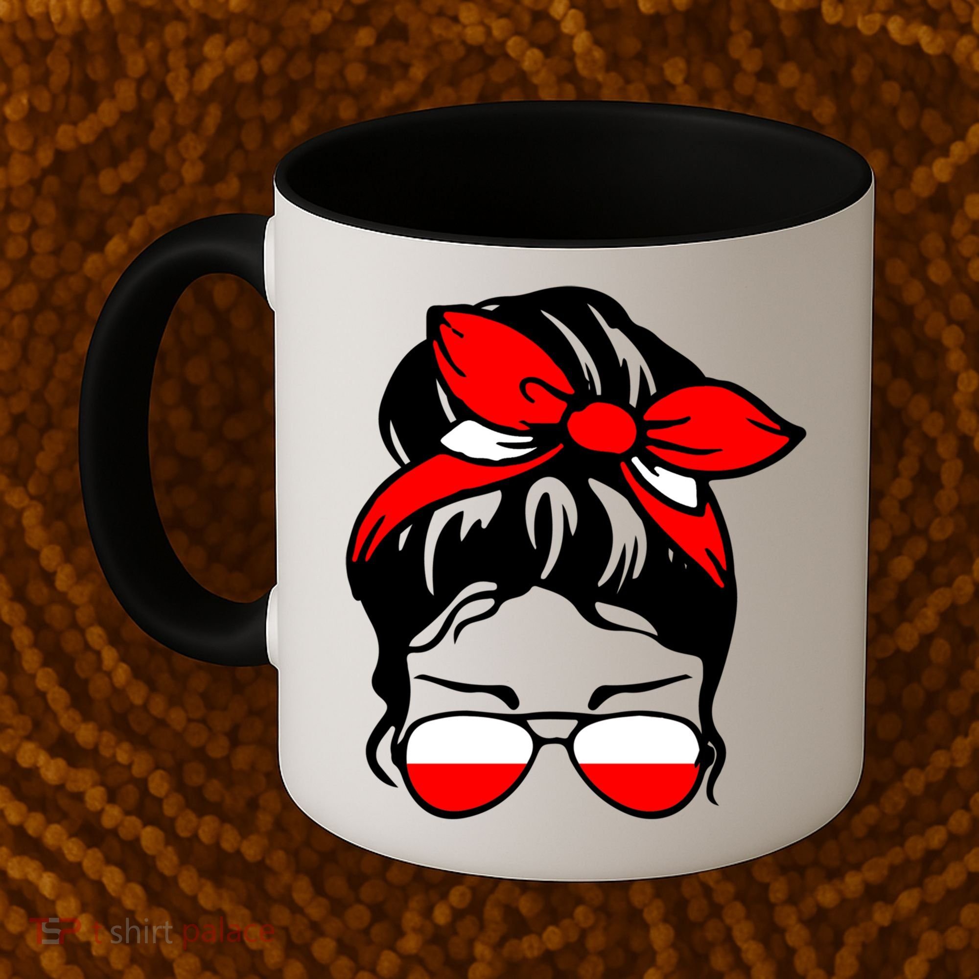 Polish Flag Messy Bun Patriotic Polska Poland Gift Coffee Mug