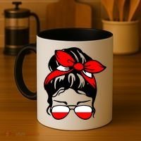 Polish Flag Messy Bun Patriotic Polska Poland Gift Coffee Mug thumb 4