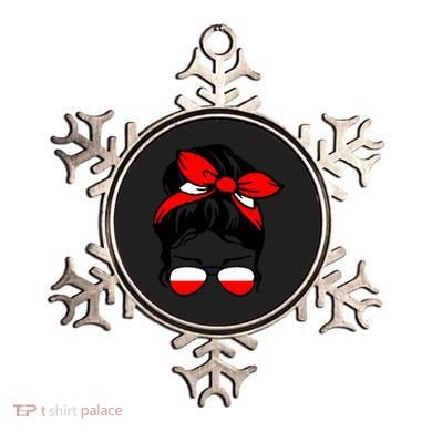 Polish Flag Messy Bun Patriotic Polska Poland Gift Ornament