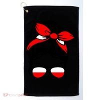 Polish Flag Messy Bun Patriotic Polska Poland Gift Golf Towel thumb 0