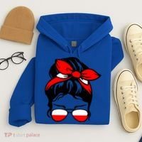 Polish Flag Messy Bun Patriotic Polska Poland Gift Hoodie thumb 4