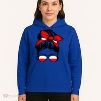 Polish Flag Messy Bun Patriotic Polska Poland Gift Hoodie thumb 5