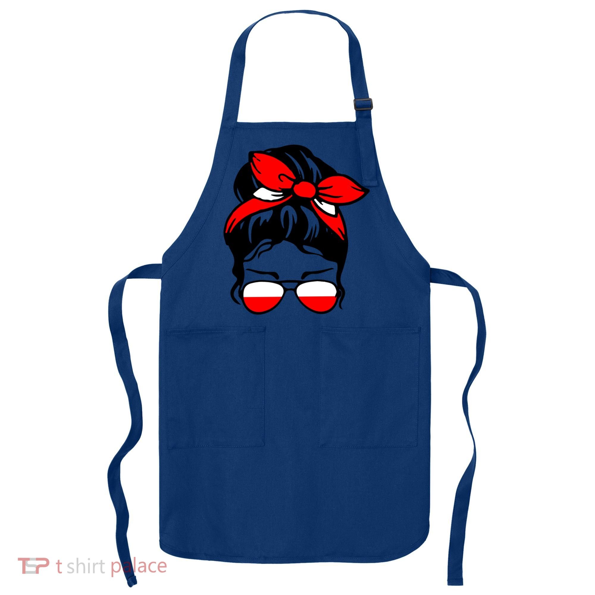 Polish Flag Messy Bun Patriotic Polska Poland Gift Apron