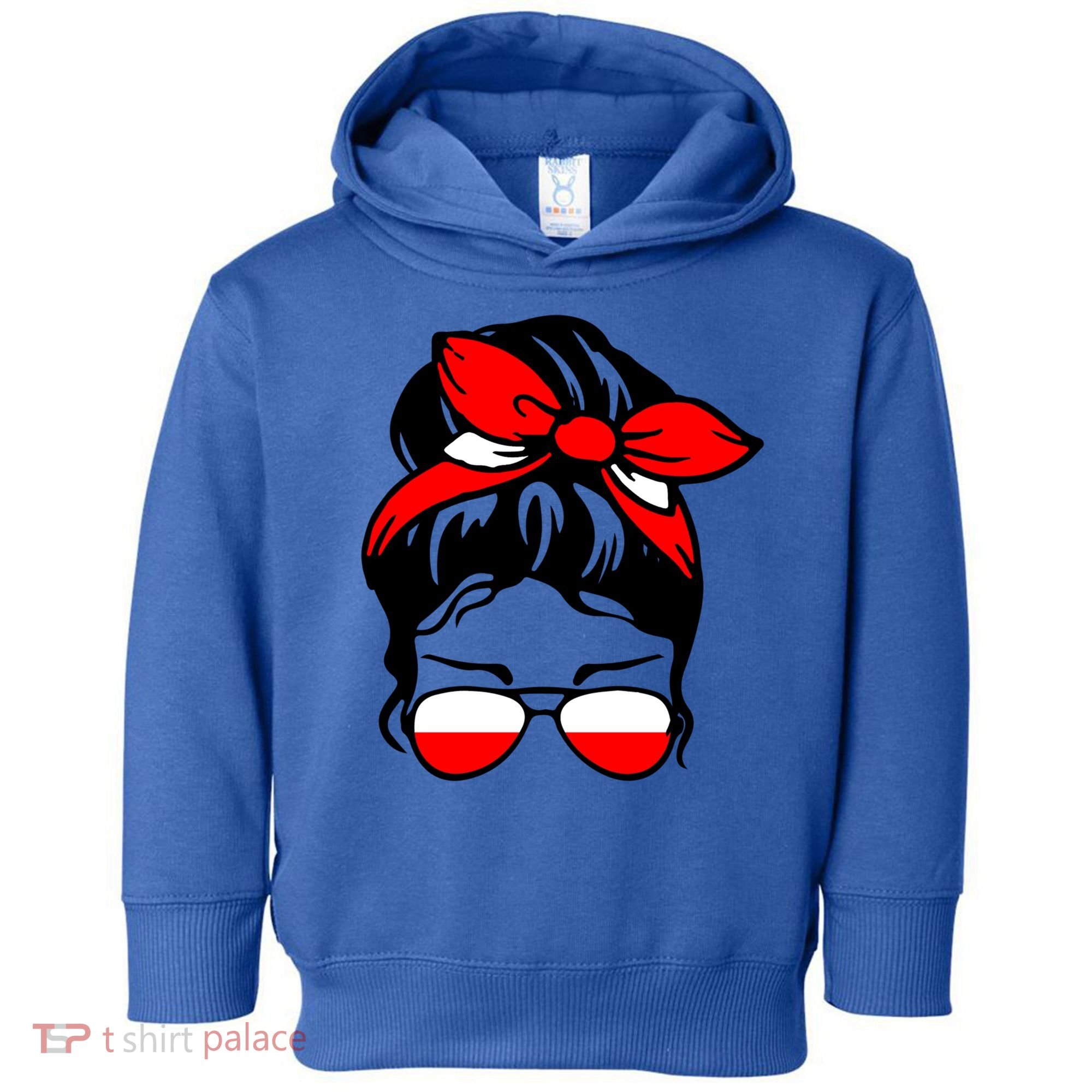 Polish Flag Messy Bun Patriotic Polska Poland Gift Toddler Hoodie