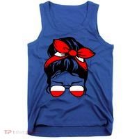 Polish Flag Messy Bun Patriotic Polska Poland Gift Tank Top thumb 0