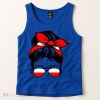 Polish Flag Messy Bun Patriotic Polska Poland Gift Tank Top thumb 2