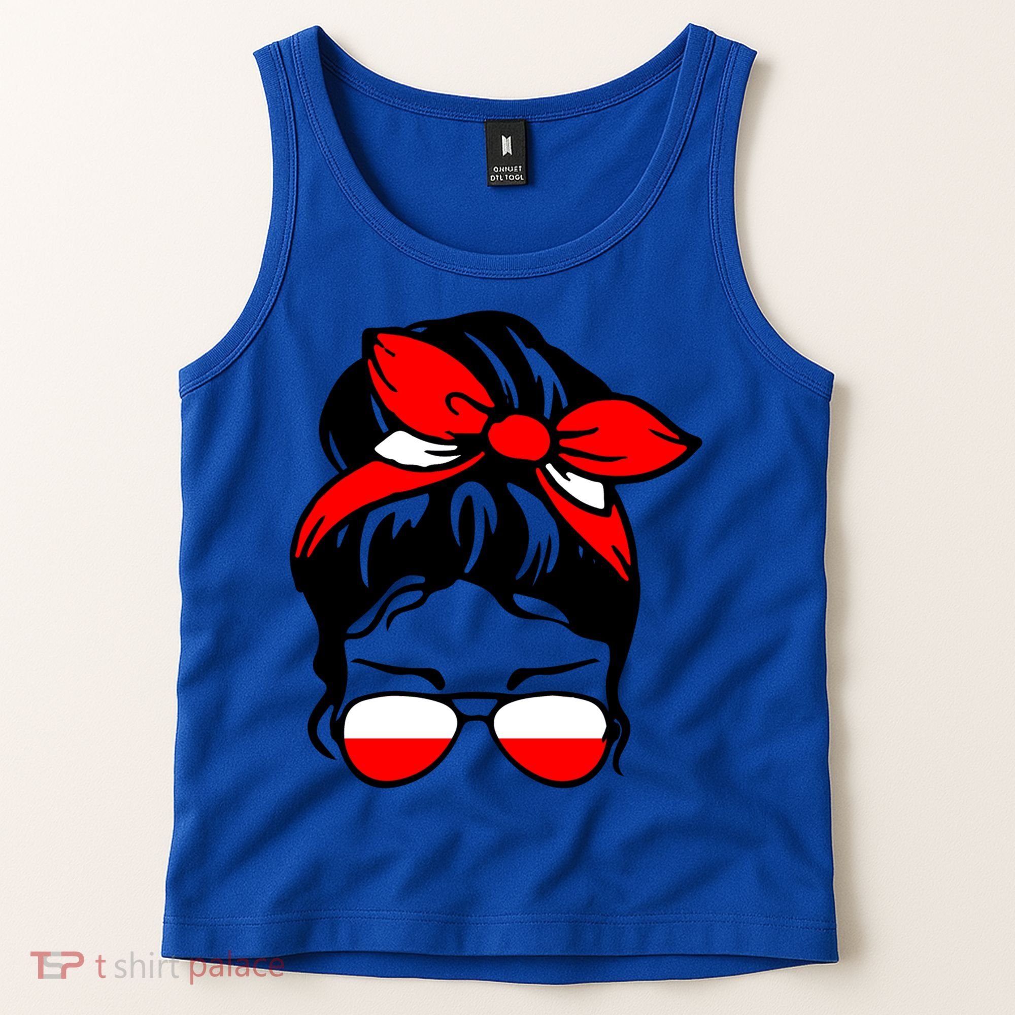 Polish Flag Messy Bun Patriotic Polska Poland Gift Tank Top