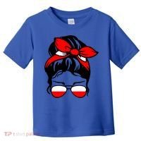 Polish Flag Messy Bun Patriotic Polska Poland Gift Toddler T-Shirt thumb 0