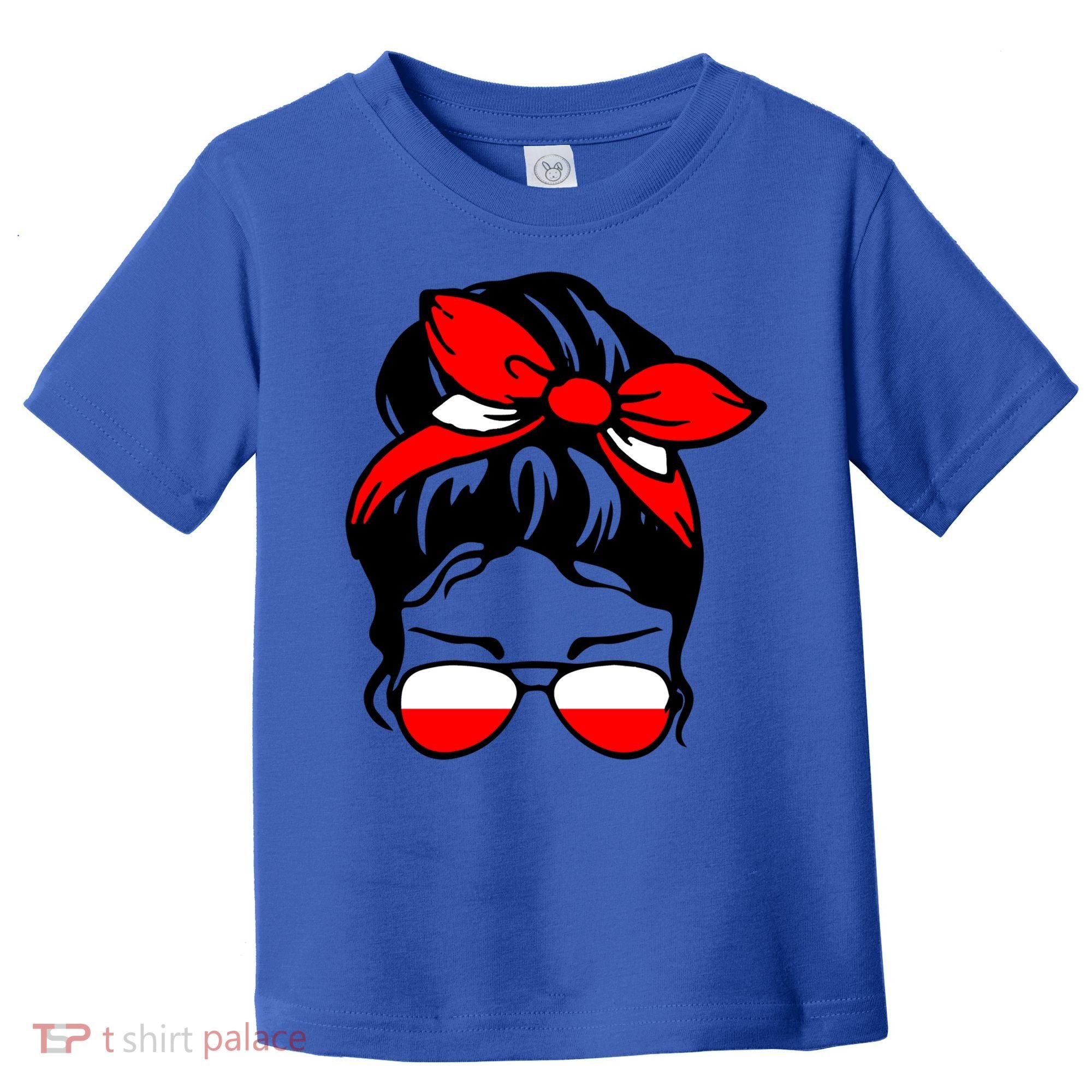 Polish Flag Messy Bun Patriotic Polska Poland Gift Toddler T-Shirt
