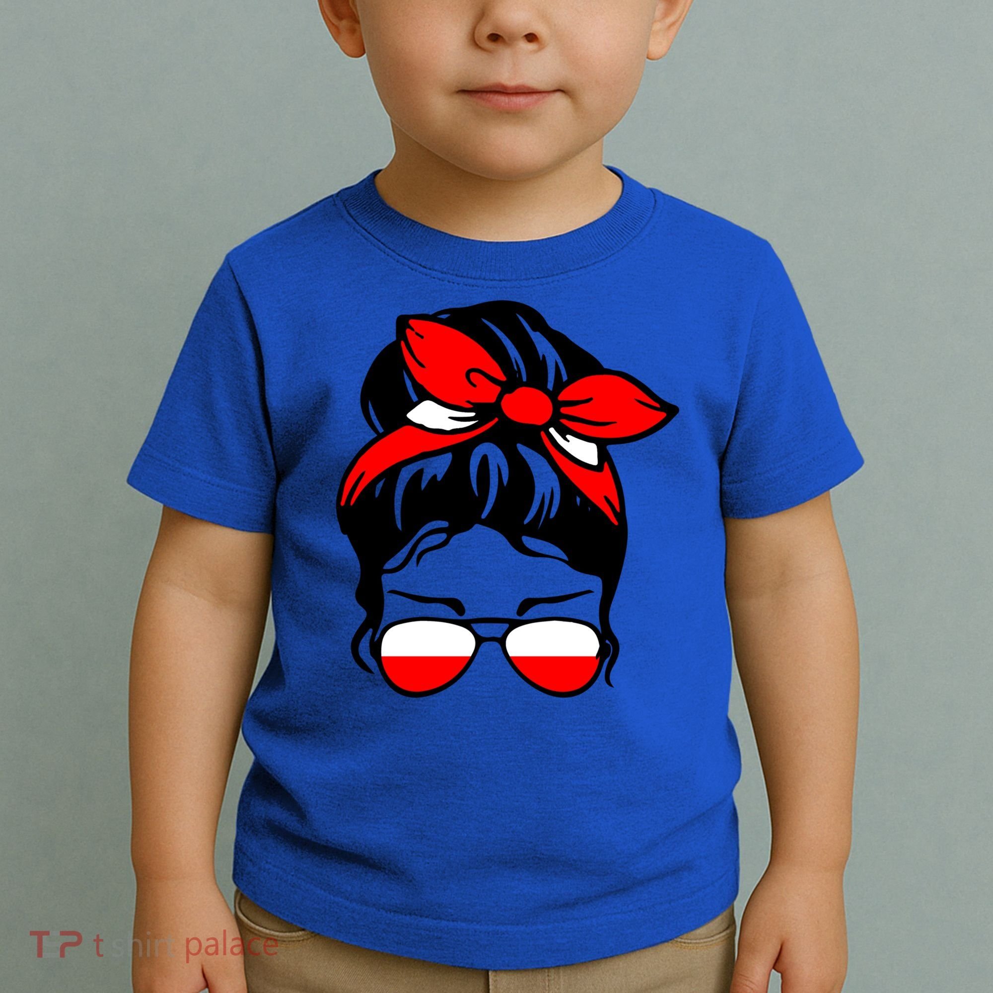 Polish Flag Messy Bun Patriotic Polska Poland Gift Toddler T-Shirt