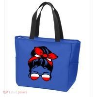 Polish Flag Messy Bun Patriotic Polska Poland Gift Tote Bag thumb 3