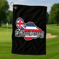 Pray For Maui Strong Hawaii Strong Save Maui Hawaii Golf Towel thumb 1