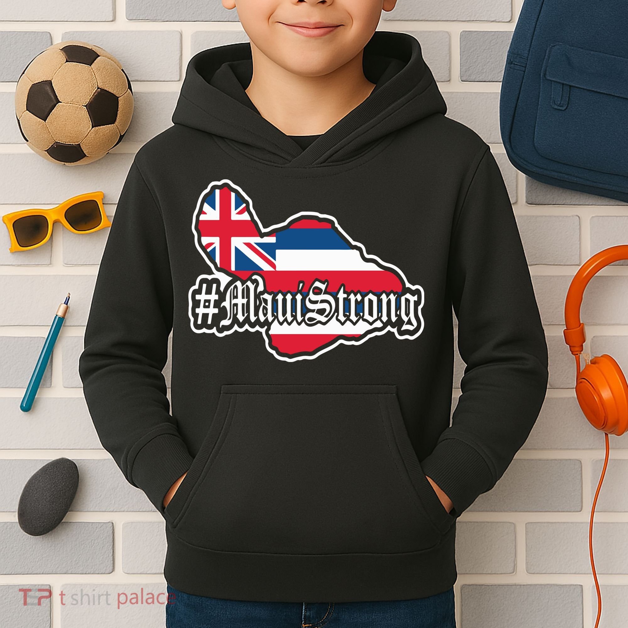 Pray For Maui Strong Hawaii Strong Save Maui Hawaii Kids Hoodie