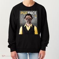 Pug Face Man Magazine Pixelated Women's Sweatshirt thumb 0
