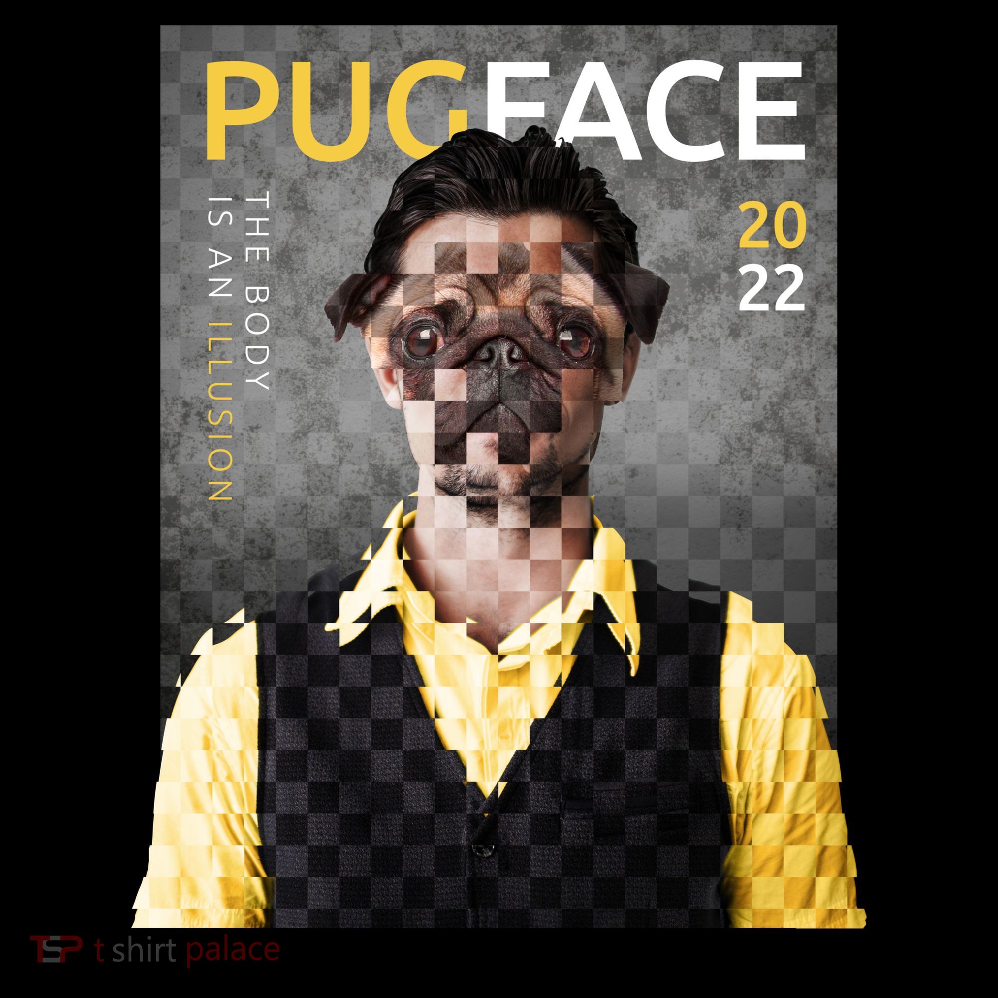 Pug Face Man Magazine Pixelated Tote Bag